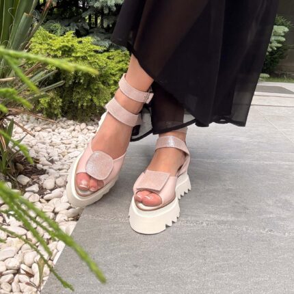Pantofi piele naturală Elvyra decupat la degete