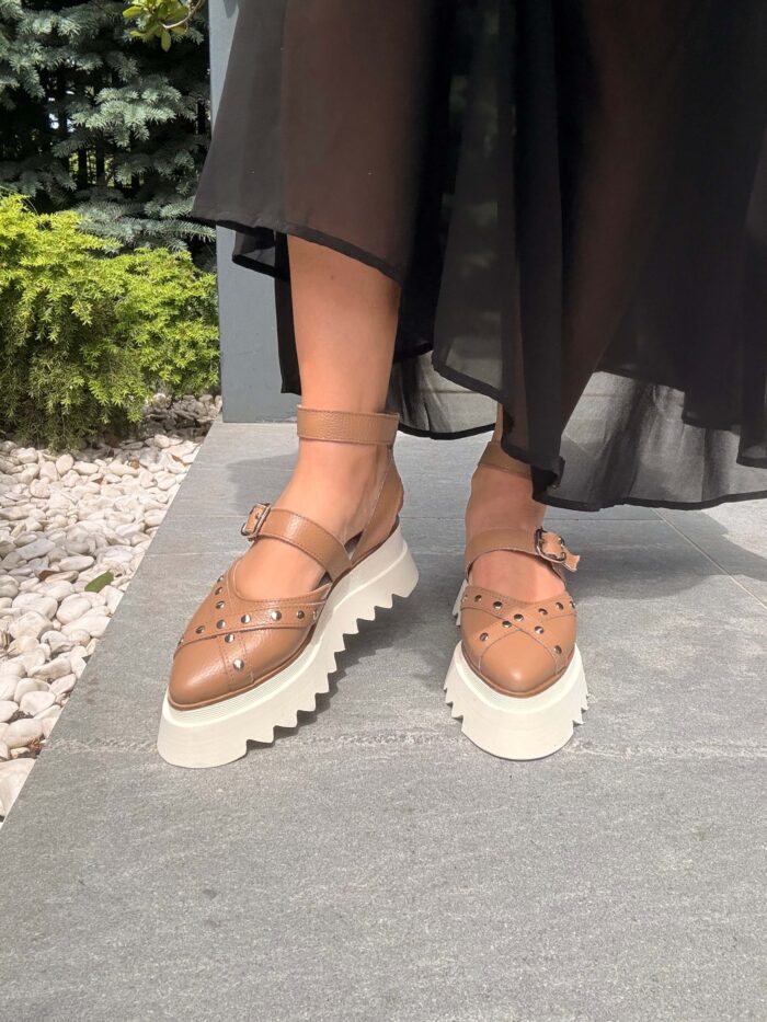 Pantofi piele naturală Rovigo capucino - imagine 4