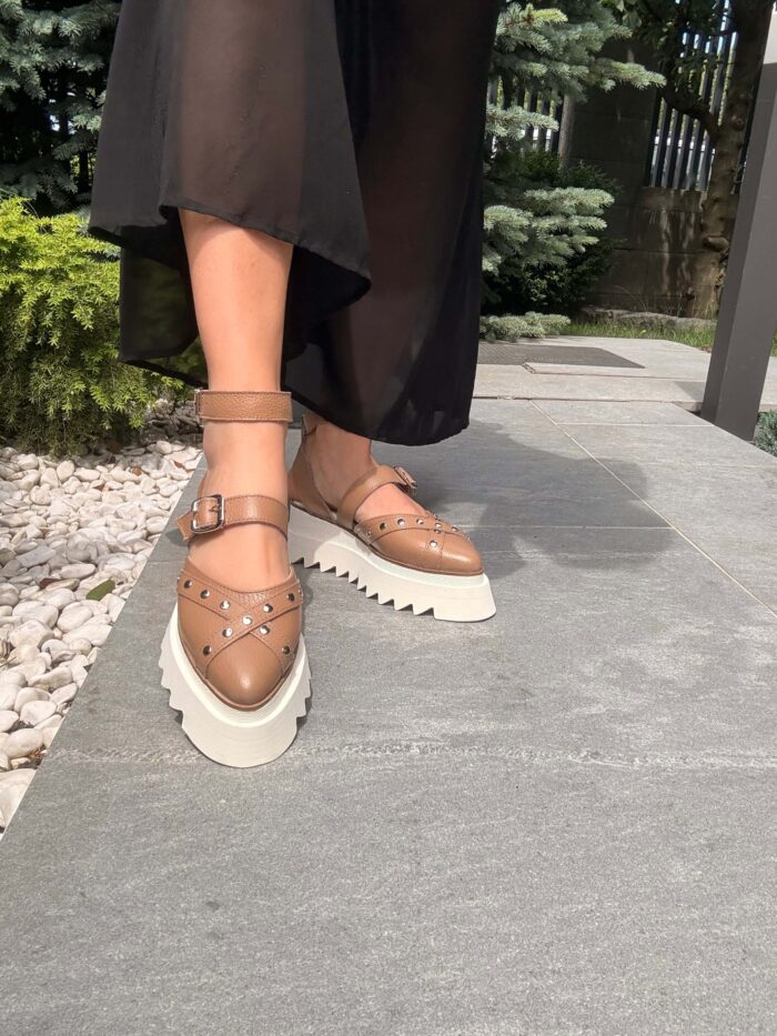 Pantofi piele naturală Rovigo capucino - imagine 5
