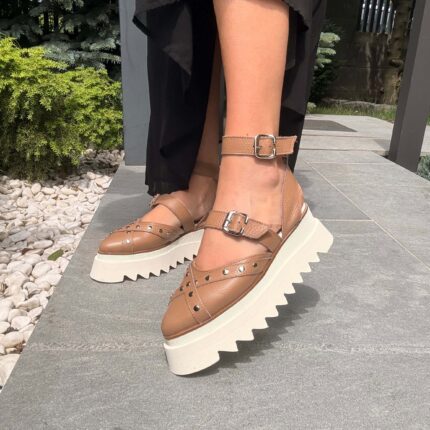 Pantofi piele naturală Rovigo capucino