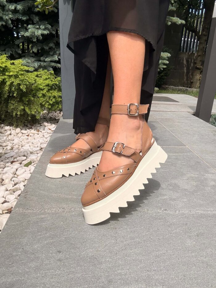 Pantofi piele naturală Rovigo capucino - imagine 3