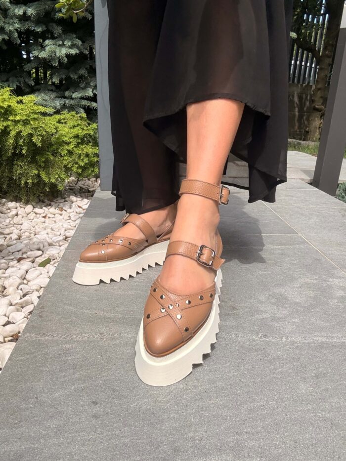 Pantofi piele naturală Rovigo capucino - imagine 2