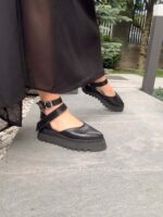 Pantofi piele naturală Motion croco negru - imagine 3