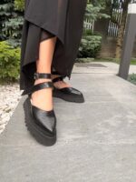 Pantofi piele naturală Motion croco negru