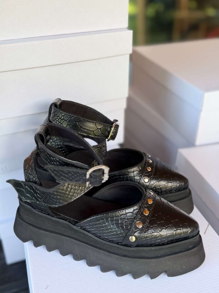 Pantofi piele naturală Avelia croco - imagine 2