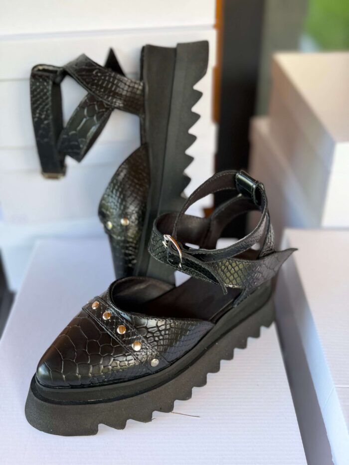 Pantofi piele naturală Avelia croco - imagine 5
