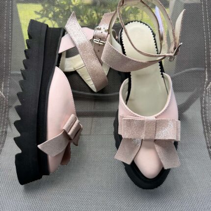 Pantofi piele naturală Aurelle roz neted