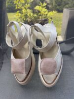 Pantofi piele naturală Elvyra velur alb - imagine 5