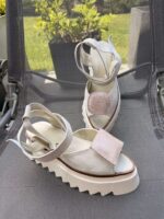 Pantofi piele naturală Elvyra velur alb