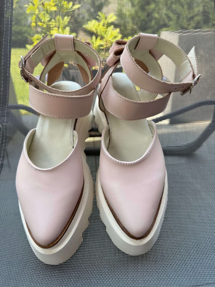 Pantofi piele naturală Wauwi roz neted - imagine 2