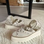 Pantofi piele naturală Rovigo velur alb