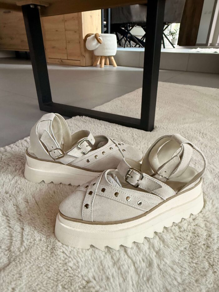 Pantofi piele naturală Rovigo velur alb - imagine 3