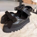 Pantofi piele naturală Aurelle croco
