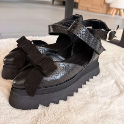 Pantofi piele naturală Aurelle croco