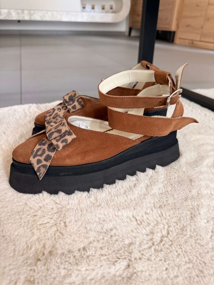 Pantofi piele naturală Aurelle caramel - imagine 5