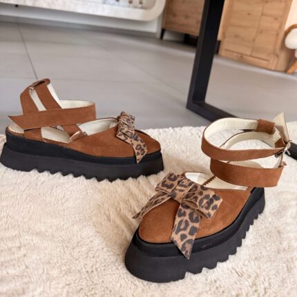 Pantofi piele naturală Aurelle caramel