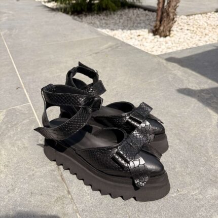 Pantofi piele naturală Aurelle croco