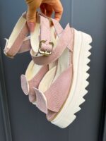 Pantofi piele naturală Elvyra sarpe somon - imagine 3